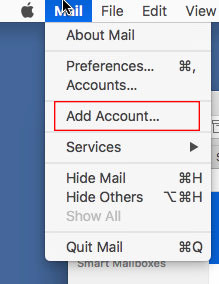 Añadir cuenta de correo POP3 en Apple Mail